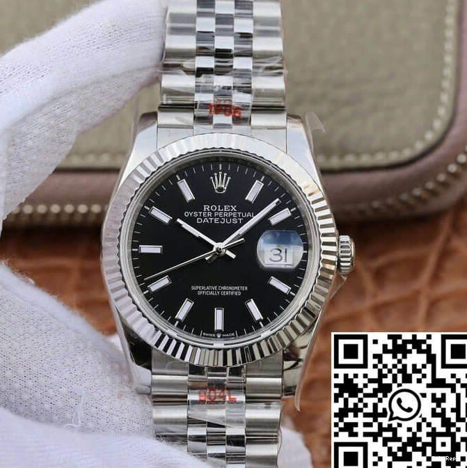 Datejust Black GM Factory Dial Rolex M126234-0015 0315